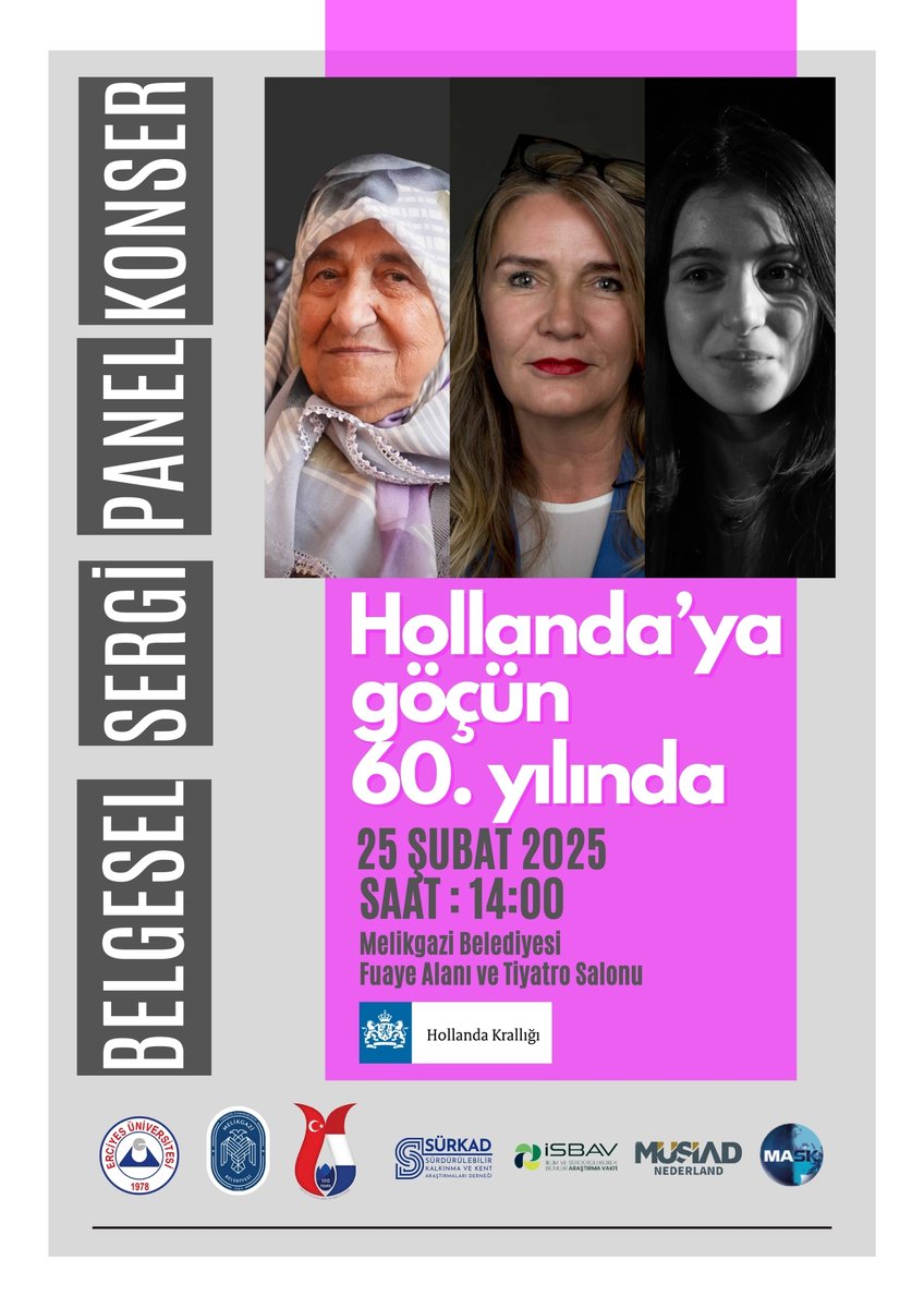 📢 Hollanda'ya Göçün 60. Yılı Etkinliği! 🇳🇱🇹🇷

1965’te başlayan ve binlerce insanın hayatında köklü değişikliklere yol açan Hollanda’ya göçün 60. yılını hep birlikte anıyoruz! 🏡✈️
📅 Tarih: 25 Şubat 2025
🕒 Saat: 14:00
📍 Yer: Melikgazi Belediyesi Fuaye Alanı ve Tiyatro Salonu