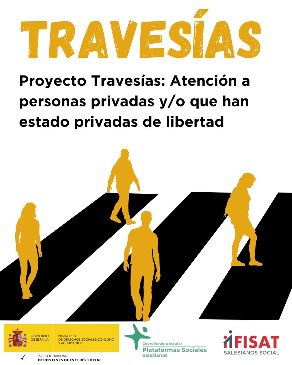 Travesías es un nuevo proyecto para la atención de personas privadas de libertad para afrontar con éxito el proceso de reinserción. Financia <a href="/MSocialGob/">Ministerio de Derechos Sociales, Consumo y A2030</a> #IRPF <a href="/P_Sociales/">Plataformas Sociales Salesianas</a> ▶️ fisat.es/travesias-proy…