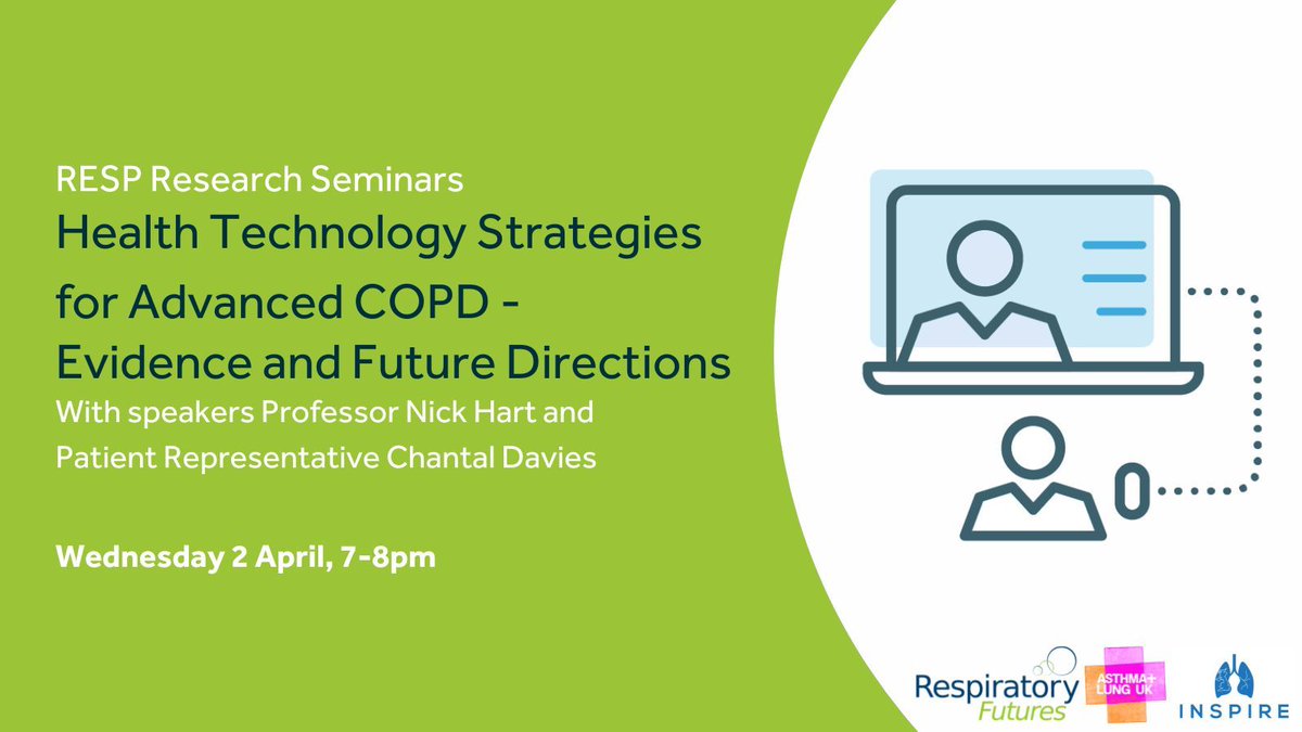 Respiratory Futures (@respfutures) on Twitter photo Join INSPIRE for an insightful webinar with Professor Nick Hart exploring health tech strategies for advanced COPD & the future of respiratory research.
📅 Wednesday 2 April, 7-8pm
brit-thoracic.uk/RESPApril
#COPD #Webinar #INSPIRE <a href="/aluk_research/">Asthma + Lung UK Research</a> Join INSPIRE for an insightful webinar with Professor Nick Hart exploring health tech strategies for advanced COPD & the future of respiratory research.
📅 Wednesday 2 April, 7-8pm
brit-thoracic.uk/RESPApril
#COPD #Webinar #INSPIRE <a href="/aluk_research/">Asthma + Lung UK Research</a>