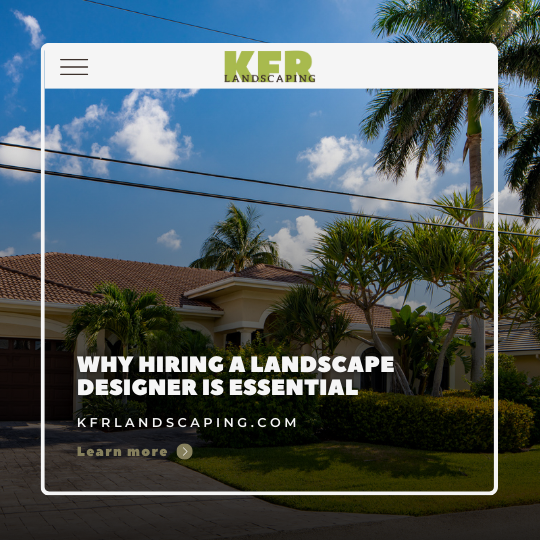 KFRLandscaping's tweet photo. For those serious about elevating their outdoor space, enlisting a landscape designer is a worthwhile investment. In this article, we delve into the reasons to hire a landscape designer, enriched with expert insights from local Florida landscaping pros: https://t.co/SwRKAkhU00 https://t.co/HHnNq4HD2m