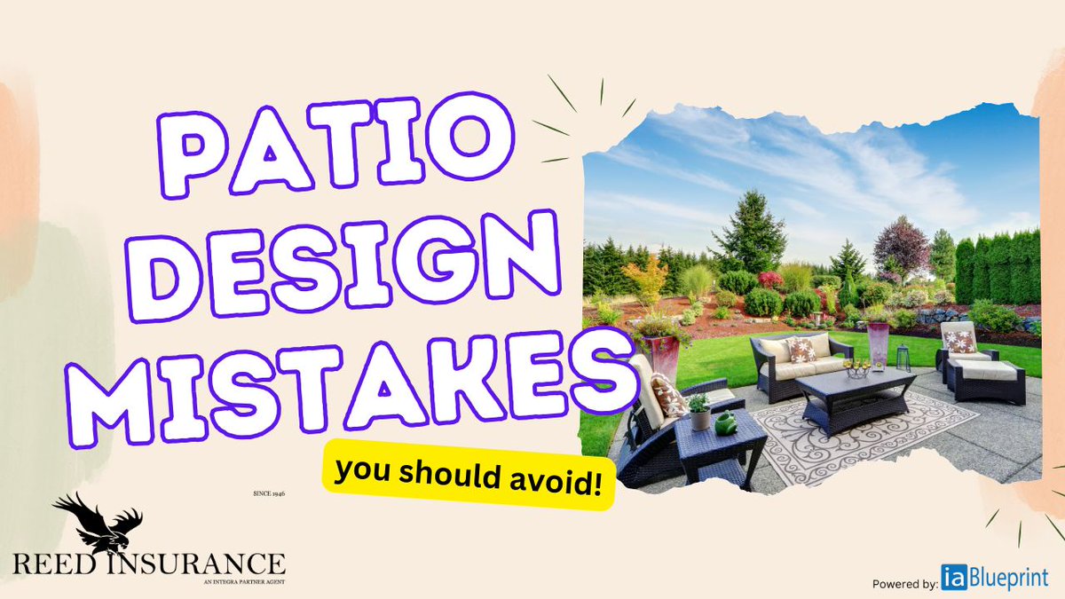 ReedInsurance's tweet photo. Creating a beautiful and functional patio can be a great way to add value to your home and enjoy the outdoors. However, there are a few common mistakes that people make when designing their patio.

Read it here: https://t.co/DZBbBh5YK3 https://t.co/kam1C1Qr7U