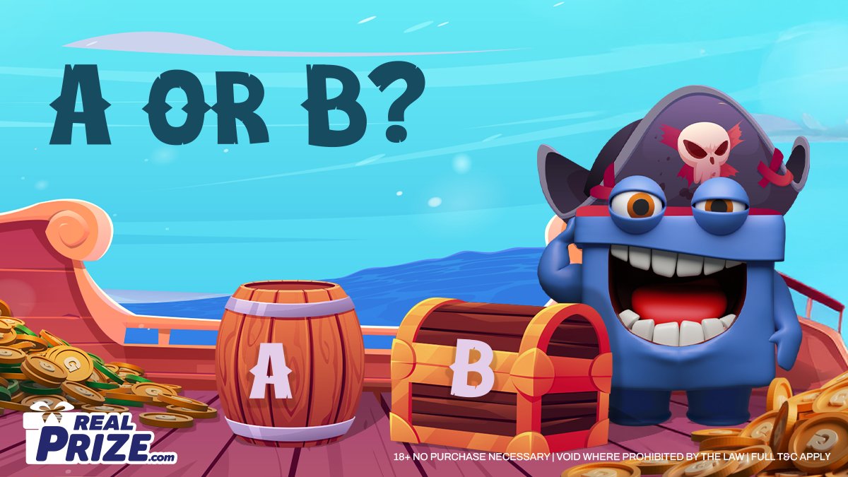 RealPrizecom's tweet image. One of these contains a gift! 💝 Take a guess... Let's go! #AorB
Hop over to our FB fan page to win a DM with the correct guess! facebook.com/RealPrizeCasino