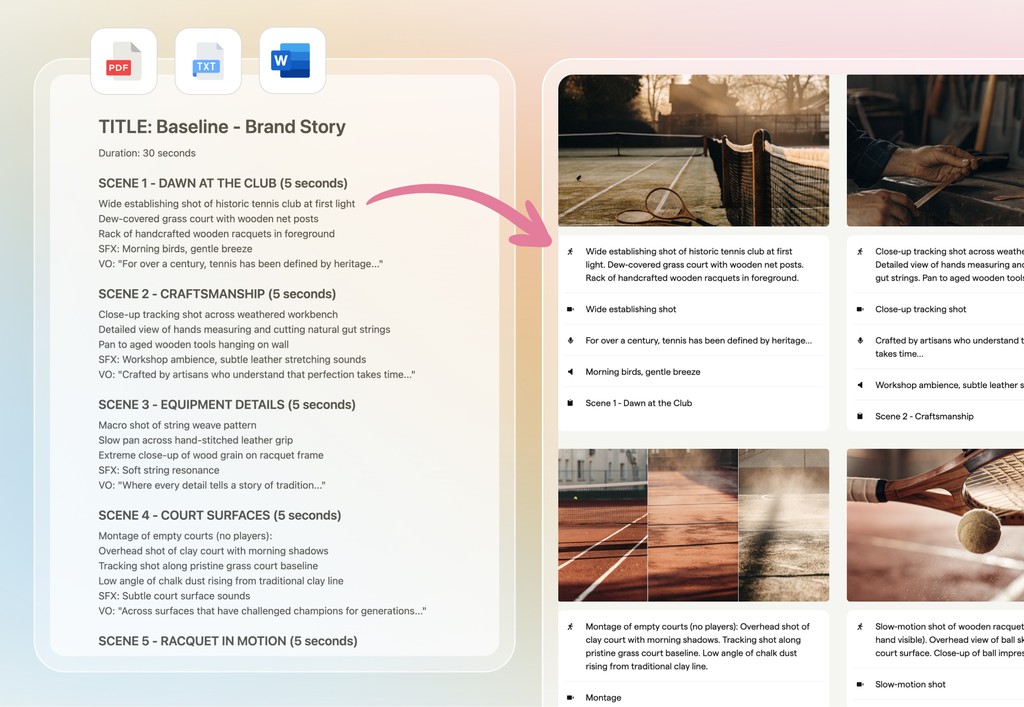⚡ NEW: Script Import has arrived! Turn your existing scripts into complete storyboards in seconds. No more manual copy/pasting scripts into storyboards. What used to take 20 minutes now takes 2. 

boords.canny.io/changelog/scri…