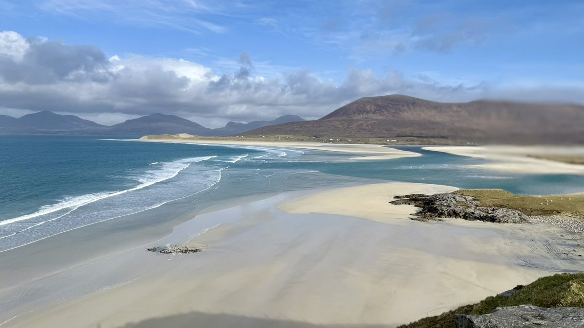 Seilebost beach and Luskentyre beyond, this morning.