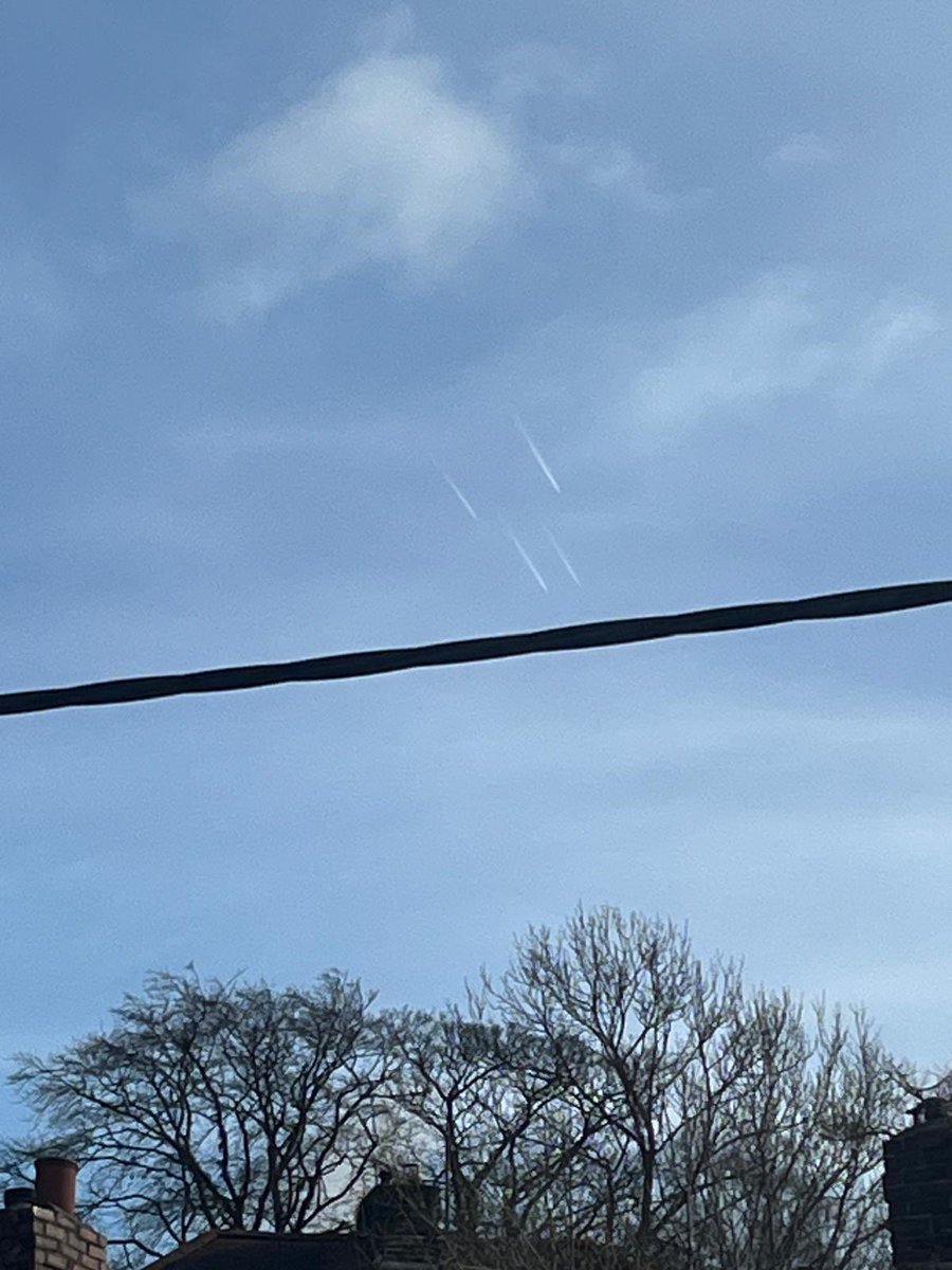 Bramley2011's tweet photo. @flightradar24 Does anyone know what these were flying over NE England at 13:23 today? 
Nothing on flight radar (although I’m a novice at searching!)… https://t.co/o8GV22mRB5