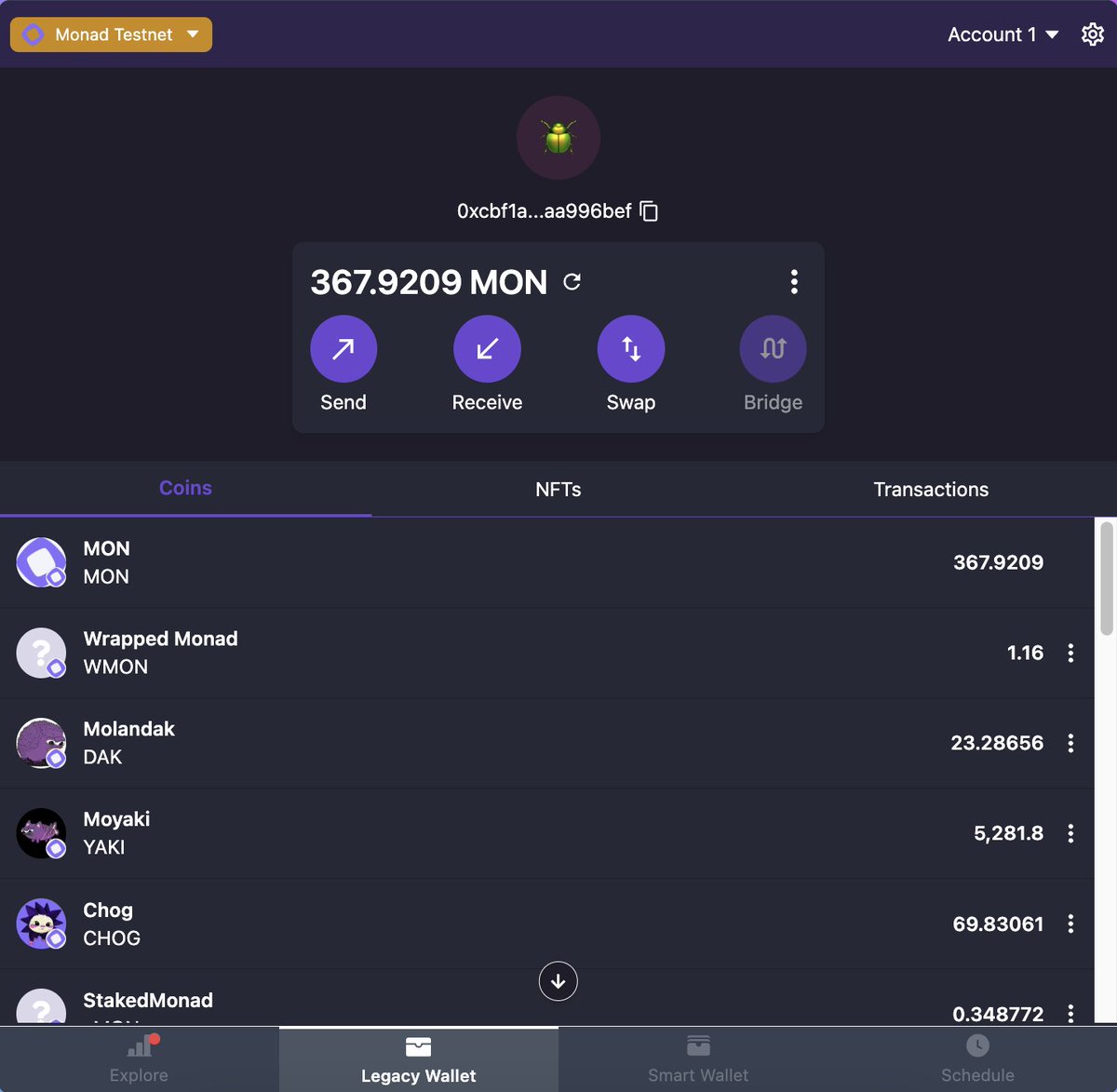 byArtoCrypto's tweet photo. Giving away  1 $MON  tokens to 100 people (Part. 2) 💜

I already opened the wallet to send, here are three steps:
1⃣ Sent wallet
2⃣ Subscription
3⃣ Retweet

By the way, tomorrow the (Part 4) of @monad_xyz  testnet activities will be released, don't miss it!

#MonadTestnet