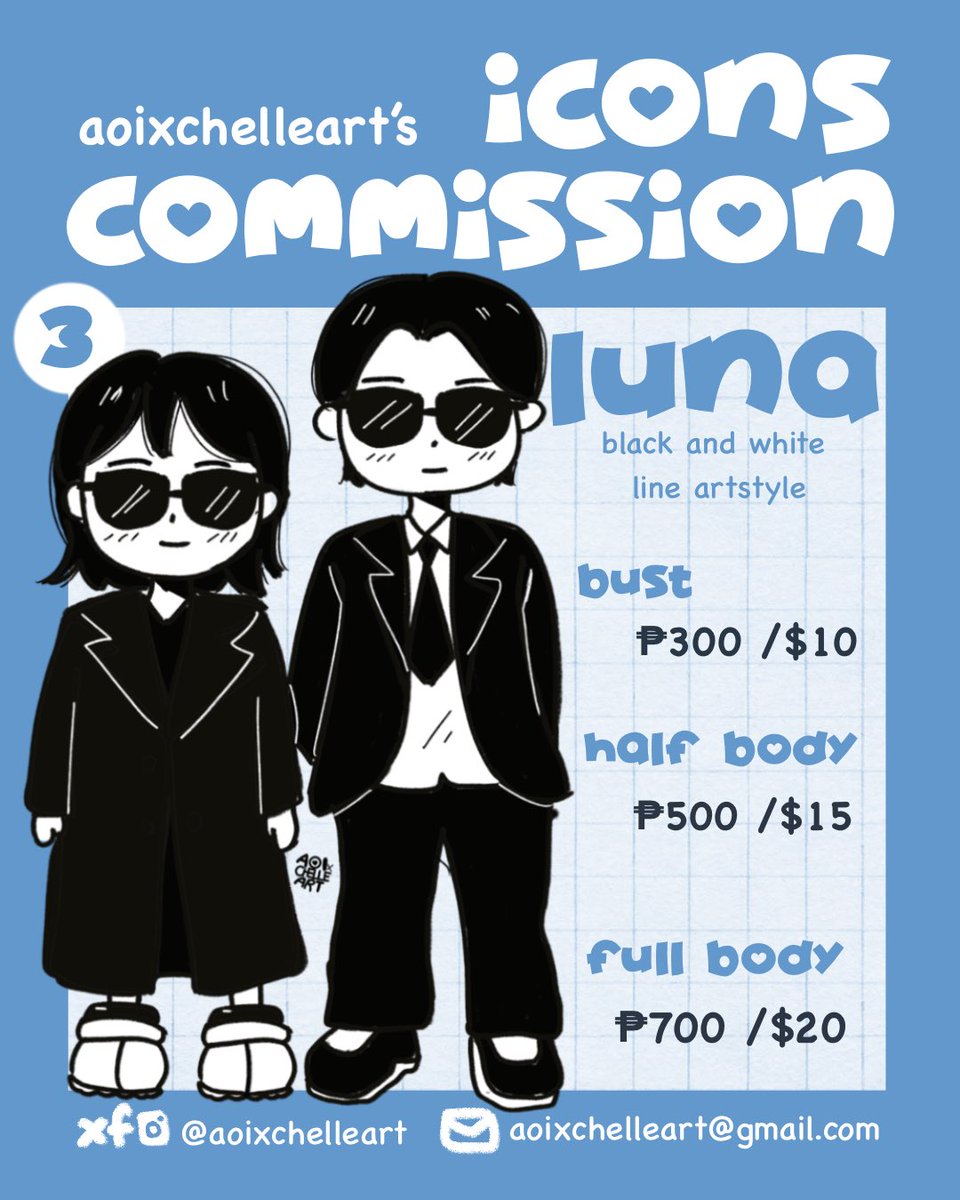 aoixchelleart's tweet image. ART COMMISSIONS IS NOW OPEN! [UPDATED] 

Please send a dm for slot reservation/ inquiries 📩
Shares are very much appreciated. 💕

Thank you! 

#artcommissionsopen #artcommissionsopen #artph