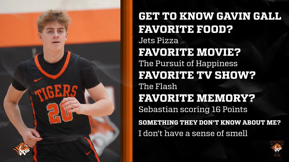 TechTigerBB's tweet photo. Get ready to roar! 📣 It's Senior Night for Gavin Gall & the rest of the Tigers THIS Thursday vs. Bemidji at Tech High! Let's show up and show out for our Seniors! Gavin will play 🏈at Concordia College next season!
🖤🧡 #SeniorNight #TechBasketball https://t.co/N4jQfRaqAv
