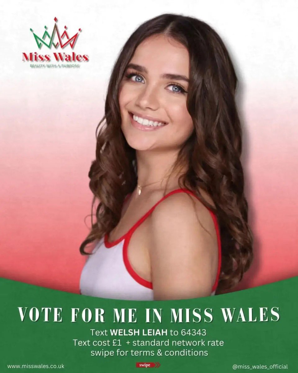 My beautiful friend is a finalist for #MissWales2025 if you have a moment she really is the most incredible person and we'd really appreciate your vote! Having supported her younger sister with a brain tumour and everything that comes with it, she deserves so much!!