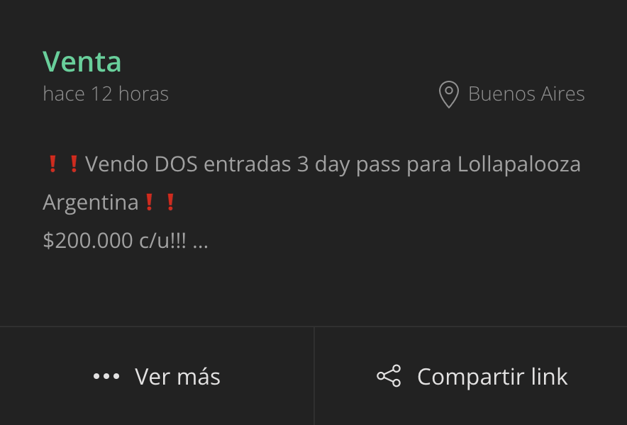 lollamania's tweet photo. Estamos ayudando a vender entradas del Lollapalooza a gente de todo el país ⬇️ https://t.co/vVZ5nNcRU5