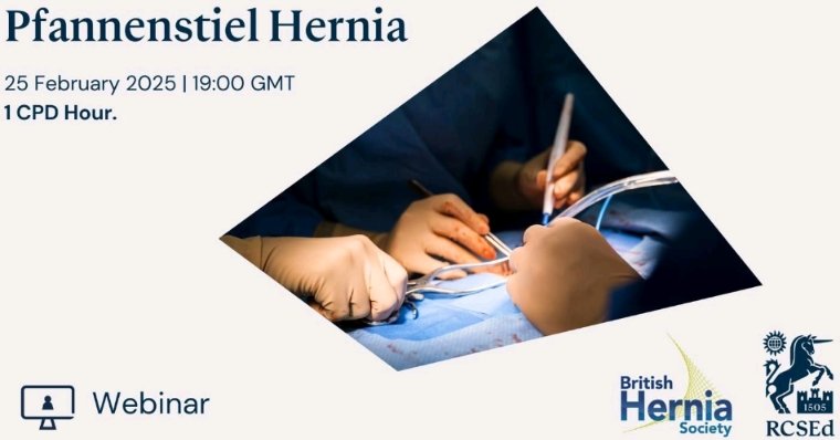 British Hernia Society (@britishhernia) on Twitter photo Join us tonight in our third 'Hernia Masterclass Webinar Series' delving into the physiopathology, classification, and diagnostic and therapeutic strategies of Pfanenstiel Hernia! <a href="/RCSEd/">The Royal College of Surgeons of Edinburgh</a> <a href="/ArturZanellato/">Artur Zanellato</a> Join us tonight in our third 'Hernia Masterclass Webinar Series' delving into the physiopathology, classification, and diagnostic and therapeutic strategies of Pfanenstiel Hernia! <a href="/RCSEd/">The Royal College of Surgeons of Edinburgh</a> <a href="/ArturZanellato/">Artur Zanellato</a>