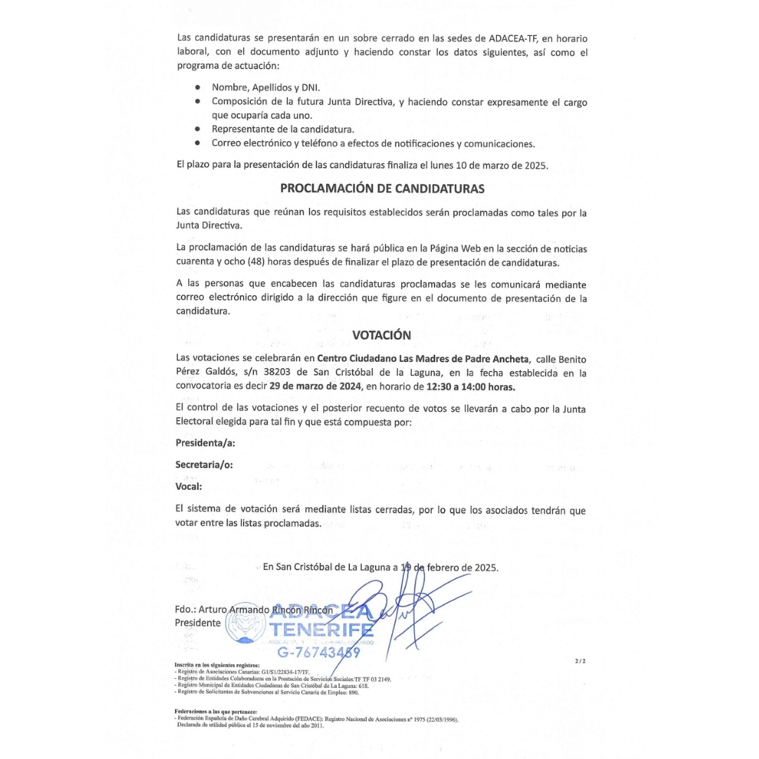 dcacanarias's tweet photo. 🧠Abrimos el proceso electoral para la renovación de la Junta Directiva.

📅 𝐅𝐞𝐜𝐡𝐚𝐬 𝐜𝐥𝐚𝐯𝐞𝐬:
✅𝗜𝗻𝗶𝗰𝗶𝗼 𝗱𝗲𝗹 𝗽𝗿𝗼𝗰𝗲𝘀𝗼: 24/02/2025
✅ 𝗣𝗿𝗲𝘀𝗲𝗻𝘁𝗮𝗰𝗶ó𝗻 𝗱𝗲 𝗰𝗮𝗻𝗱𝗶𝗱𝗮𝘁𝘂𝗿𝗮𝘀: hasta el 10/03/ 2025
✅ 𝗘𝗹𝗲𝗰𝗰𝗶𝗼𝗻𝗲𝘀: 29/03/2025

#adaceatf https://t.co/k5cAF9KwGy