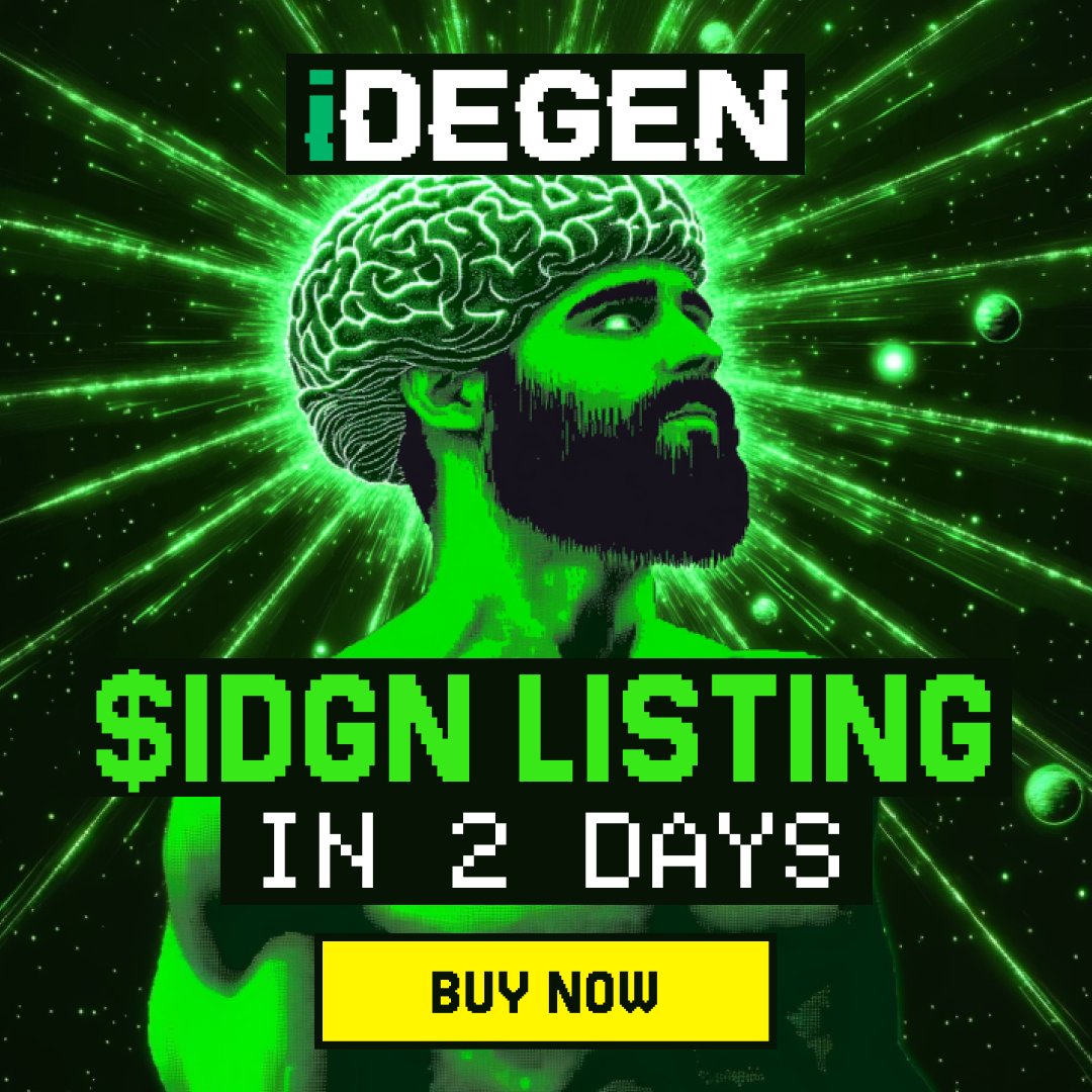 iDEGEN_Updates's tweet photo. 2 days left. 

This is the last calm before the storm. $IDGN is about to be unleashed, and you’ll either be riding it or coping hard. 

Make your move. 

$IDGN➡️https://t.co/zKGGUjqevM https://t.co/Bq1S9rsXO5