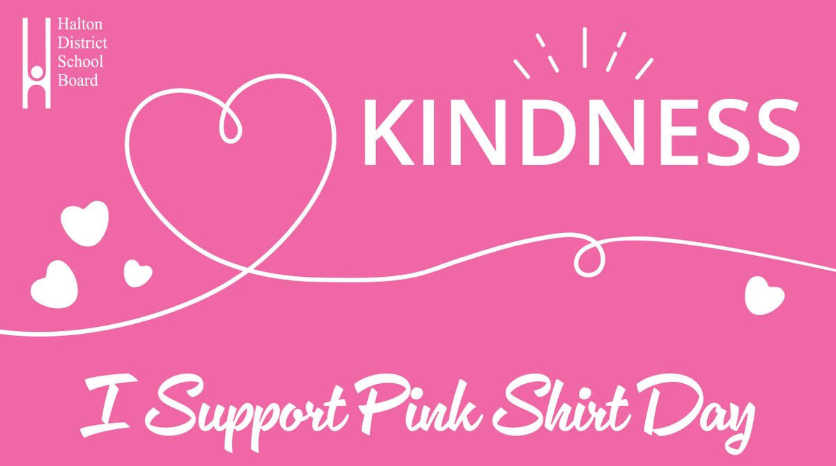 #PinkShirtDay is Wednesday, Feb. 26. Remember to wear pink tomorrow to help raise awareness about the negative impacts of bullying and encourage kindness towards all.
