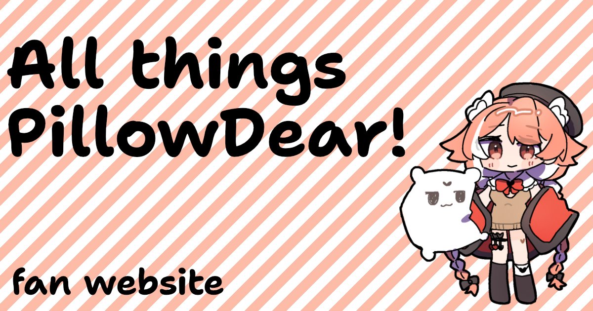 IAmSicMax's tweet image. I've launched a fan website with useful links for every PillowDear fan - merch, resources for artists, mods, events, etc.
ALL THINGS PILLOWDEAR!
β‘οΈ piwwow.love β¬
οΈ
#PillowDear