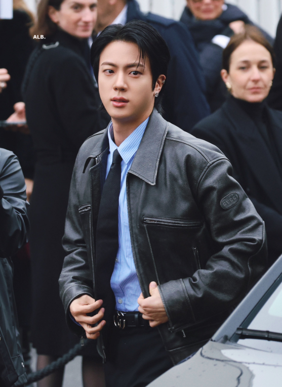Jin of BTS at the Gucci x Milan Fashion Show.