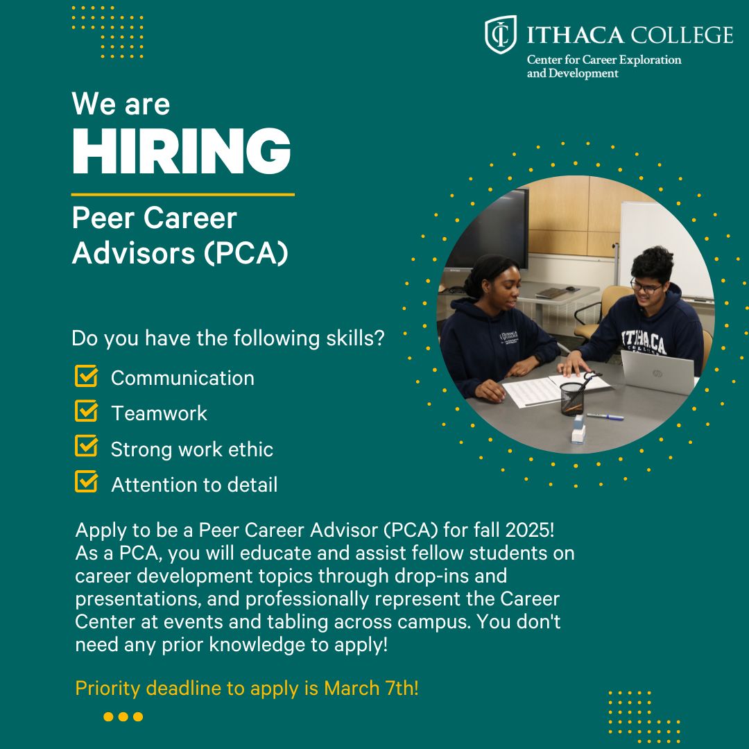 Do you like helping or guiding your peers? Are you passionate about career and professional development? Consider applying to be a Peer Career Advisor (PCA)!