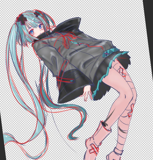 自己添削 ・・・生足にして遊んでみたり 