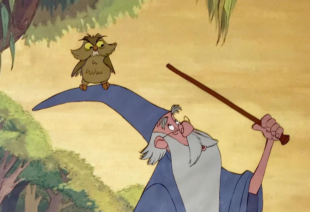 ellin_anderson's tweet photo. Where did #Merlin the #Wizard get his #owl? Did he borrow it from #Athena, or did it just fly in through the window? Actually, author #THWhite placed his own pet owl #Archimedes in the story of #TheOnceAndFutureKing. Merlin © #WarnerBrothers and © #WaltDisney. #FairyTaleTuesday https://t.co/YPcDMXe4Gd