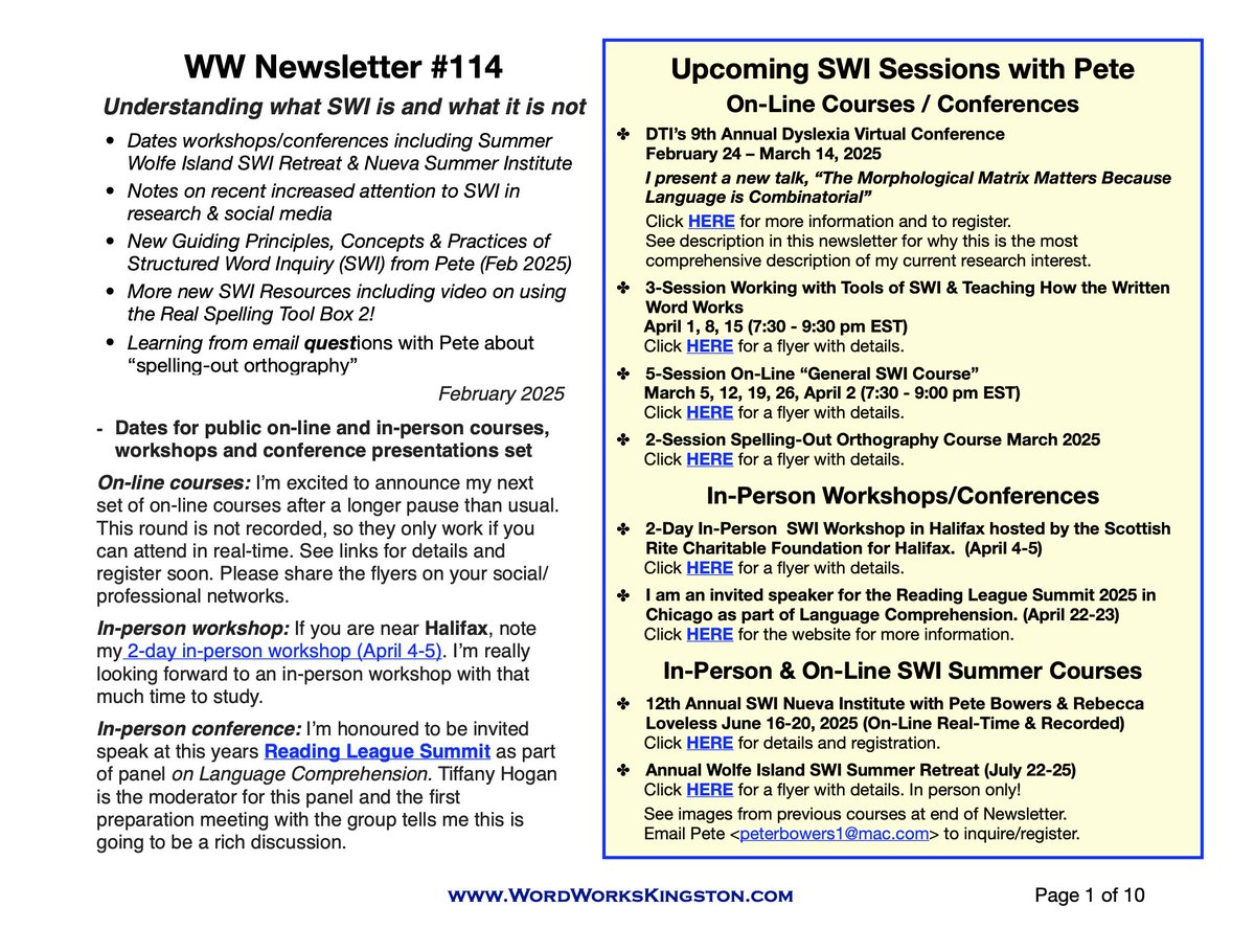 Pleased to share my latest WordWorks Newsletter drive.google.com/file/d/1HhHMXW…
Info on upcoming workshops &amp; conferences including speaking on a panel at the Reading League Summit, and info on my Summer Courses (already booking up!). Also find many new resources.
