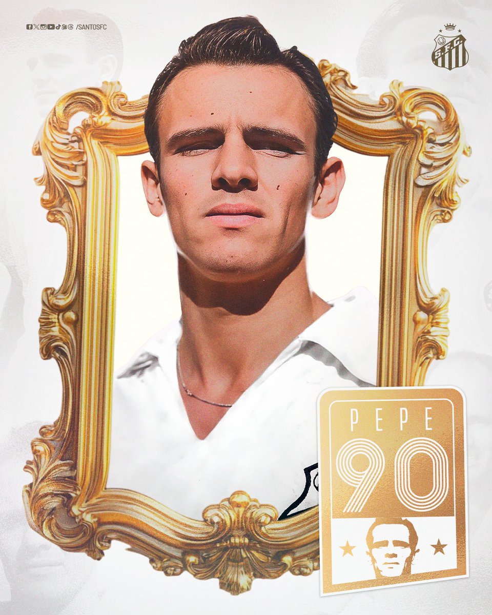 SantosFC's tweet photo. 90 anos de um dos grandes heróis da história santista. José Macia Pepe, o nosso Canhão da Vila! 💣 #Pepe90 https://t.co/NpoXzSbDDq