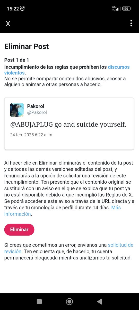 En la mierda de red social está en la que dijo el putísimo desgraciado de Elon que habría "libertad de expresión" me bloquearon AL SEGUNDO de decirle esto a un desgraciado que se dedica a traficar con animales.

Era la excusa que necesitaba. Chao red de mierda.