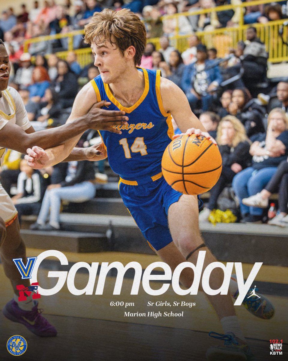 GAMEDAY! We are back on the road tonight as we travel to Marion! Sr girls start at 6:00 followed by Sr boys.