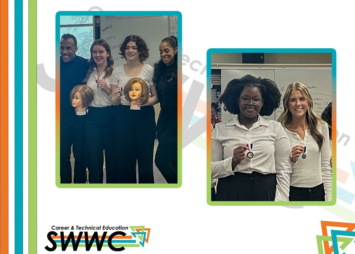 Huron Valley Beauty Academy students participated in the Regional SkillsUSA competitions this month. 8 students competed in Cosmetology and Esthetics.

Ava Swaney (Milan) 🥇 for Cosmetology.
Christy Mazur (Chelsea) 🥇and Tamelah Hamilton (Milan) 🥉 for Cosmetology Mannequin