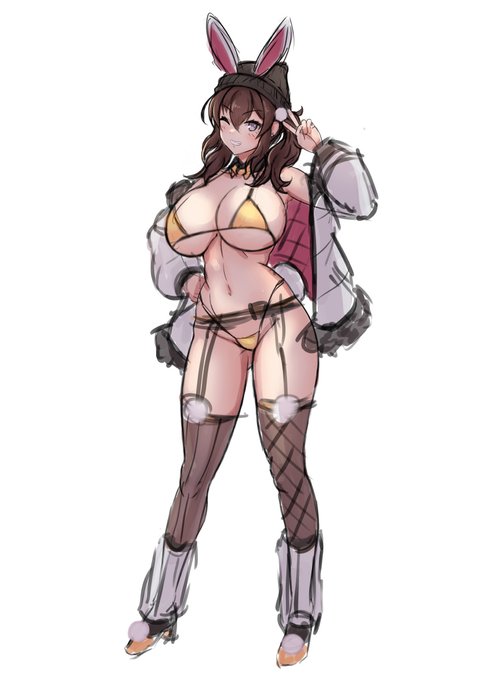 厚いんだか寒いんだかわからん服装好き
冬水着バージョンのヒメノも描きたいな 