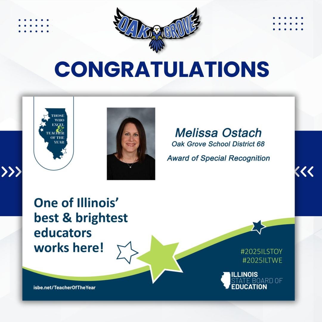 🎉 Congratulations to Oak Grove’s Outstanding Educators!

We’re excited to announce that four of our dedicated staff members will be recognized at the Those Who Excel &amp; Teacher of the Year awards ceremony in May! 

#OakGrovePride