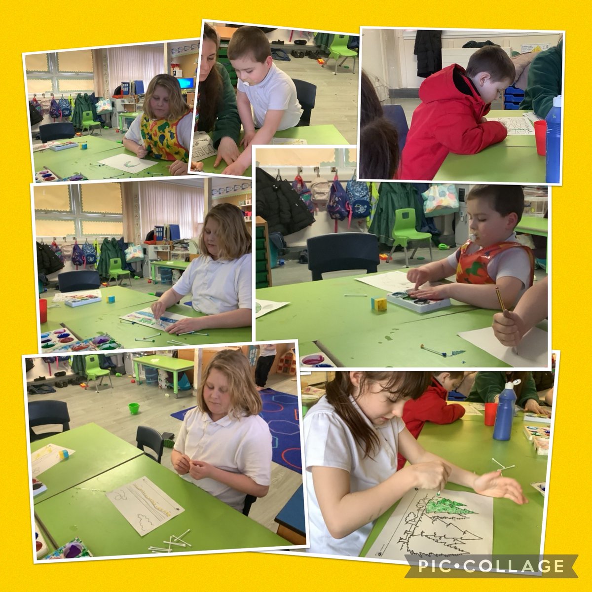 Painting fun. We were practising pointillism!