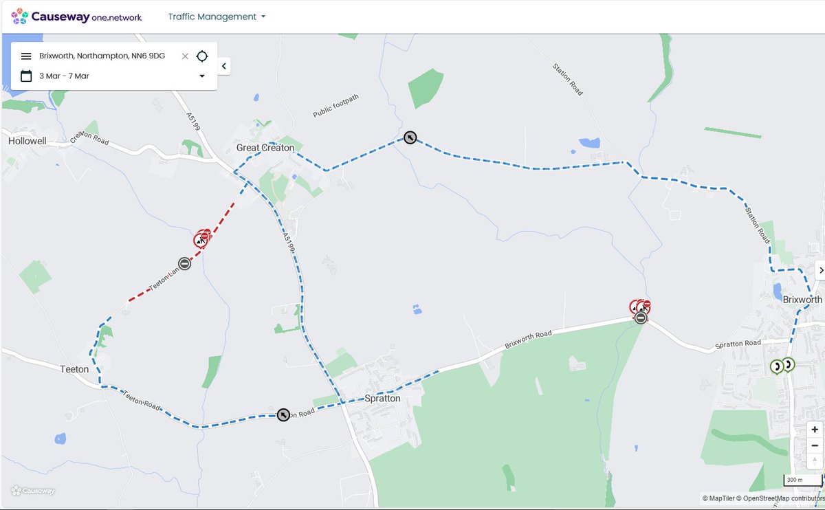 🚧 Road Closure Notice 🚧

We have been notified by West Northants Council that part of Spratton Road will be closed from 3rd to 7th March for essential parapet repairs by Kier.

Please visit 
one.network/?tmi=GB37157124 for more details.