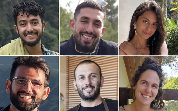 VividProwess's tweet image. Never forget they were executed with a shot to the head by Hamas in a dark tunnel in Rafah, the same place where the world demanded Israel not enter.

🕯️Hersh Goldberg-Polin
🕯️Carmel Gat
🕯️Eden Yershalmi
🕯️Alex Lobanov
🕯️Ori Danino
🕯️Almog Sarusi

May their memory be a blessing.