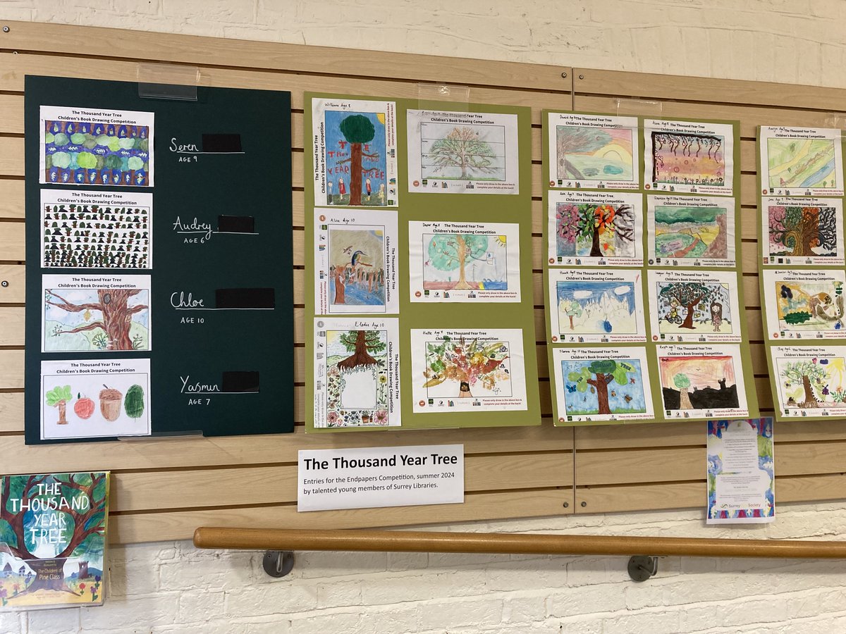 SurreyLibraries's tweet photo. Do you remember the wonderful #ThousandYearTree 2024 competition for children celebrating Surrey trees? The exhibition of the winning designs and some of the runner-up entries can be now viewed in our @LeatherheadLib until mid March 🌳💚
@SurreyHillsSoc @SurreyHillsNL @SurreyNews https://t.co/A9LffWnfoz