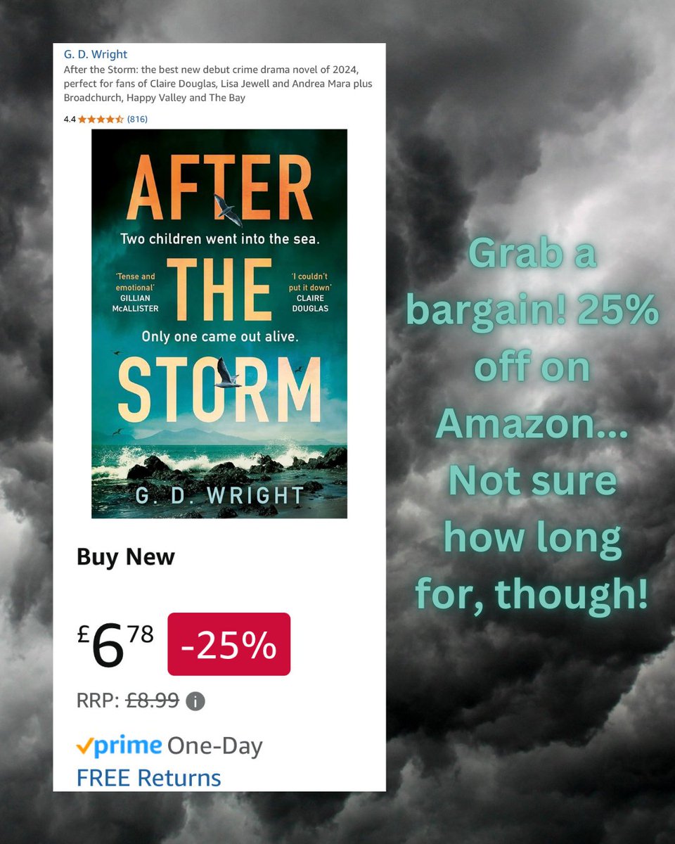 GDWrightWrites's tweet photo. Look look look! 25% off AFTER THE STORM at Amazon… Not sure how long this will last… Any shares greatly appreciated! 

https://t.co/5kQYHq10no https://t.co/pCSzVbesEA