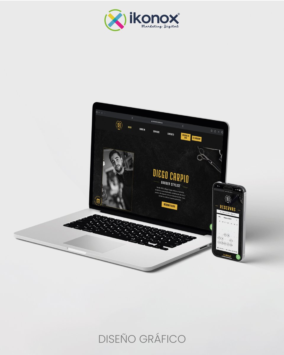 ikonox_com's tweet photo. Presentamos el nuevo proyecto digital para Diego, un peluquero que confió en nosotros para transformar su presencia online. Diseñamos una web moderna y realizamos una sesión de fotos capturando su estilo único.

✨ Descúbrela 👉 https://t.co/N0wD0wn2dz

#DiseñoWeb # #KitDigital https://t.co/IzdVP4fU4g
