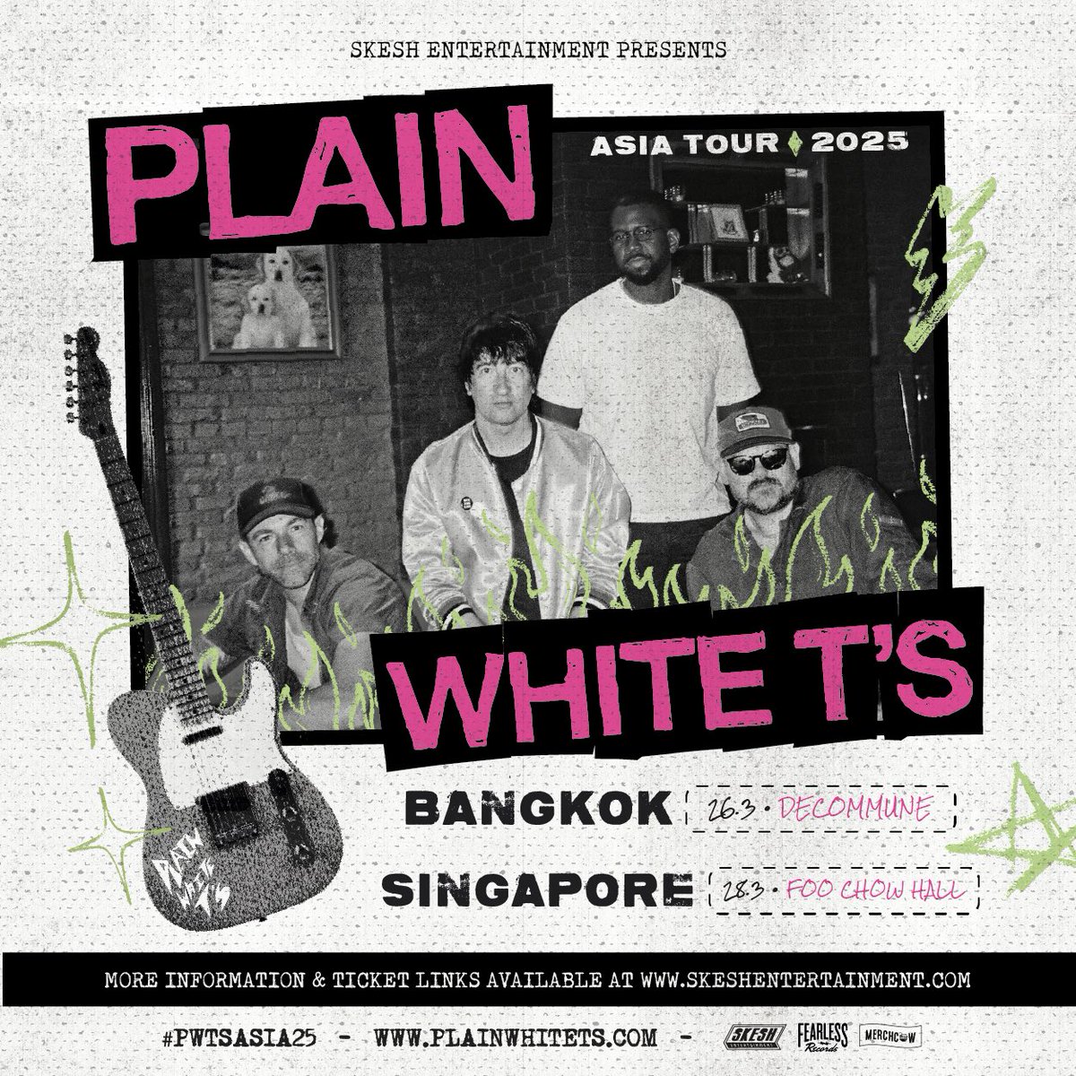 Skesh Entertainment (@skeshmm) on Twitter photo Welcoming back to the region we have Grammy nominated <a href="/plainwhitets/">Plain White T's</a> touring throughout Asia this March! Tickets on sale 1st March at 12 pm! Turn your notifications on and get yourselves some tickets while you still can!
#PWT’s #PWT’sAsia2025 #SkeshEntertainment Welcoming back to the region we have Grammy nominated <a href="/plainwhitets/">Plain White T's</a> touring throughout Asia this March! Tickets on sale 1st March at 12 pm! Turn your notifications on and get yourselves some tickets while you still can!
#PWT’s #PWT’sAsia2025 #SkeshEntertainment