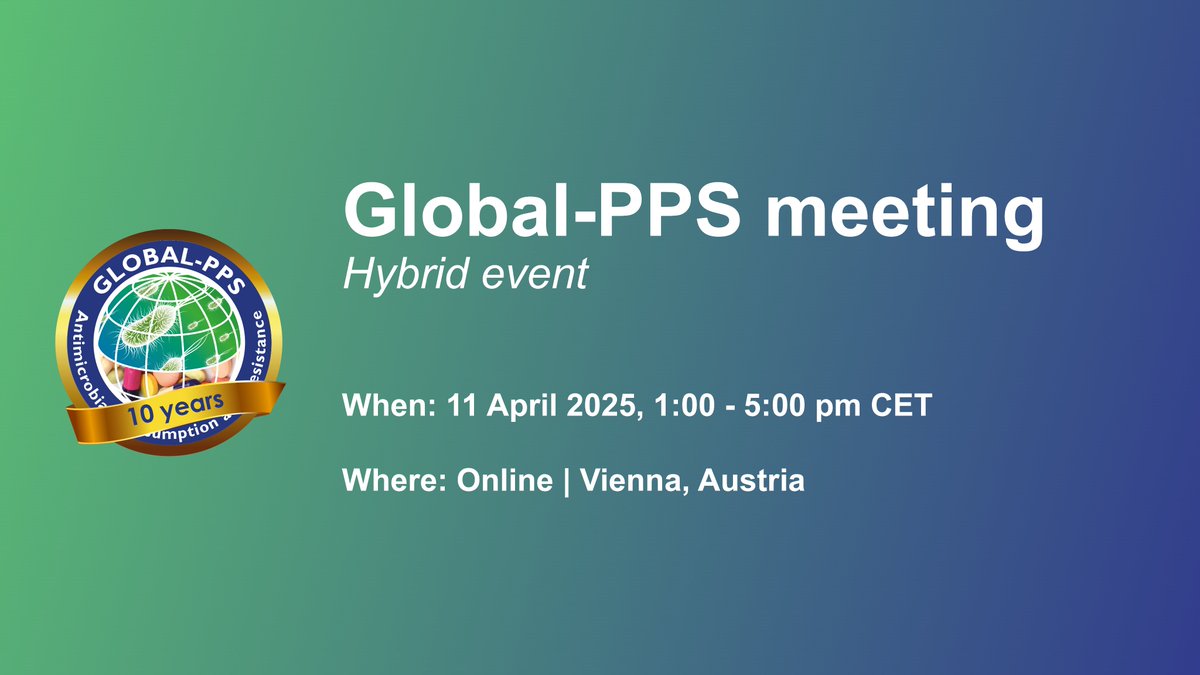 Global-PPS (@globalpps_comm) on Twitter photo Join us for our annual Global-PPS meeting, organised in together with <a href="/biomerieux/">bioMérieux</a>! Mark your calendar for Friday, April 11, from 1:00 PM to 5:00 PM CEST. We’ll explore Global-PPS results, strategy, achievements, and more. Find details and register here ➡️ bit.ly/3Y6Rxw7 Join us for our annual Global-PPS meeting, organised in together with <a href="/biomerieux/">bioMérieux</a>! Mark your calendar for Friday, April 11, from 1:00 PM to 5:00 PM CEST. We’ll explore Global-PPS results, strategy, achievements, and more. Find details and register here ➡️ bit.ly/3Y6Rxw7