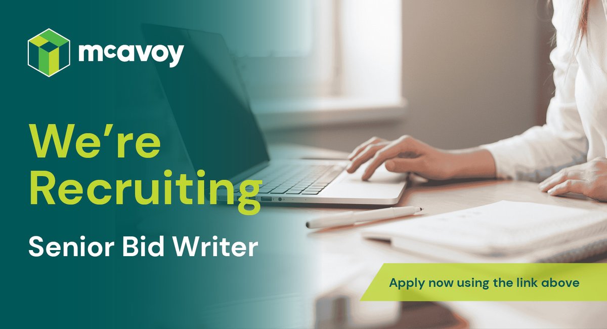 Join our team as a Senior Bid Writer!

Have you experience in developing winning proposals in line with corporate strategy? We are seeking an experienced #SeniorBidWriter to join our team and work alongside our bid and estimating teams.

Apply now: 

mcavoygroup.com/vacancy/senior…