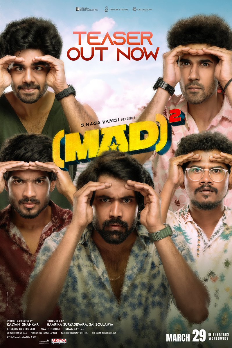 Haarika & Hassine Creations (@haarikahassine) on Twitter photo Class aina.
Mass aina.
All centers are set for a FUN PATAKA TOUR ๐คฉ๐งจ
#MADSquareTeaser is out now โค๏ธ โ youtu.be/1Sw7modBwsM
Ippude chooseyandi, Ok bye ๐
#MADSquare in cinemas worldwide from March 29th! ๐ฅณ
<a href="/NarneNithiin/">Narne Nithiin</a> #SangeethShobhan #RamNitin <a href="/ItsJawalkar/">Priyanka Jawalkar</a> Class aina.
Mass aina.
All centers are set for a FUN PATAKA TOUR ๐คฉ๐งจ
#MADSquareTeaser is out now โค๏ธ โ youtu.be/1Sw7modBwsM
Ippude chooseyandi, Ok bye ๐
#MADSquare in cinemas worldwide from March 29th! ๐ฅณ
<a href="/NarneNithiin/">Narne Nithiin</a> #SangeethShobhan #RamNitin <a href="/ItsJawalkar/">Priyanka Jawalkar</a>