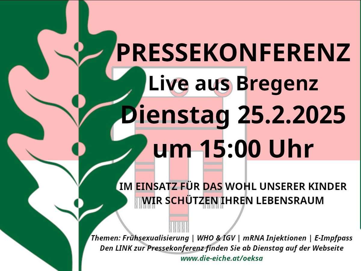 AndiSoenn's tweet image. Heute sprechen wir mit der Landesregierung Vorarlberg über mRNA-Impfungen, e-Impfpass, WHO IGV und den Schutz unserer Kinder vor "sexueller Früherziehung" im pervertierten Konzept der WHO. Um 15.00 Uhr werden wir über das Gespräch in einer Pressekonferenz berichten!