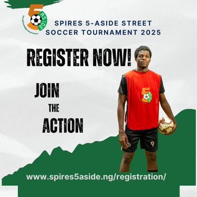 You have been dreaming it, 
and now the chance to make it happen is here. 

Register for FREE here👇spires5aside.ng/registration/