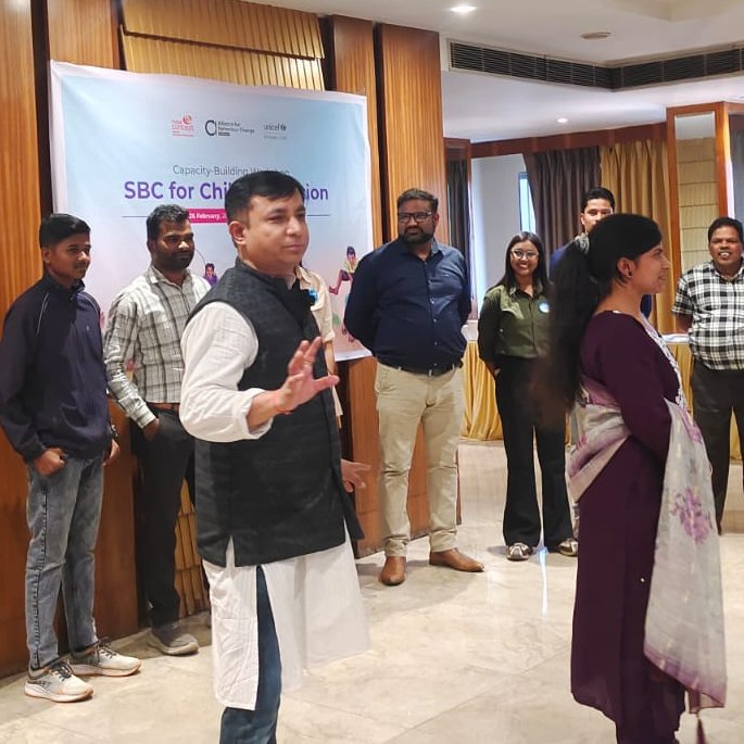 ChhattisgarhABC's tweet photo. Led by the Alliance for Behavioral Change &amp; @newconceptcdc  , with @UNICEFIndia  support, a cohort of 35 dynamic experts and master trainers is being equipped to build Child-Friendly Villages in the state. #ChildProtection #SBC #Youth4Change https://t.co/EsS39vCX8J