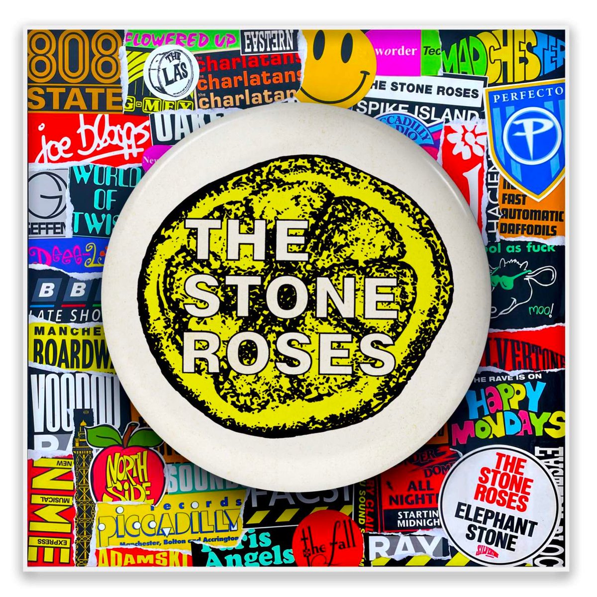 The Stone Roses – Scrapbook #4 framed Badge (Original) 

👉 visit our website buff.ly/4gYic7w  and search "Tape Deck Art" to learn more. 

#labyrinthgallery #popart #artgallery #collage #pinbadge #stoneroses #thestoneroses #Madchester  #IanBrown #JohnSquire