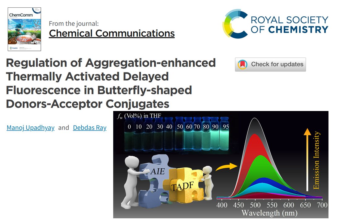 Manoj Upadhyay⌬ (@updhy_manoj) on Twitter photo New 📜 in <a href="/ChemCommun/">Chemical Communications</a>!
Our study on butterfly-shaped 🦋donors-acceptor conjugates for AE-TADF highlights the role of twisted geometries and auxiliary groups in enhancing blue TADF.
pubs.rsc.org/en/content/art…
<a href="/Debdas_snu/">Debdas Ray, PhD</a>
<a href="/RSC_Photochem/">RSC Photophysics & Photochemistry Group</a> <a href="/RoySocChem/">Royal Society of Chemistry</a>
<a href="/snuchemistry/">Chemistry, Shiv Nadar Institution of Eminence</a>
#TADF #Fluorescence New 📜 in <a href="/ChemCommun/">Chemical Communications</a>!
Our study on butterfly-shaped 🦋donors-acceptor conjugates for AE-TADF highlights the role of twisted geometries and auxiliary groups in enhancing blue TADF.
pubs.rsc.org/en/content/art…
<a href="/Debdas_snu/">Debdas Ray, PhD</a>
<a href="/RSC_Photochem/">RSC Photophysics & Photochemistry Group</a> <a href="/RoySocChem/">Royal Society of Chemistry</a>
<a href="/snuchemistry/">Chemistry, Shiv Nadar Institution of Eminence</a>
#TADF #Fluorescence