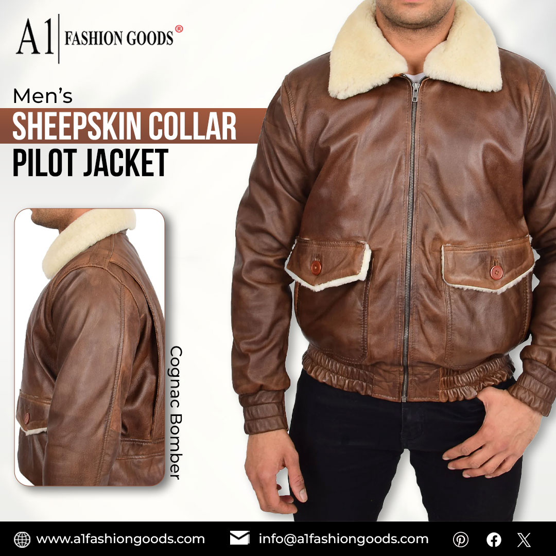 A1FashionGoods's tweet image. 🧥Men’s Sheepskin Collar #PilotJacket : Command attention with this timeless cognac bomber, crafted from premium leather &amp;amp; featuring a luxurious sheepskin collar for unbeatable warmth and style. 

a1fashiongoods.com/collections/vi…

#SheepskinJacket #MensBomberjacket  #LeatherBomberjacket