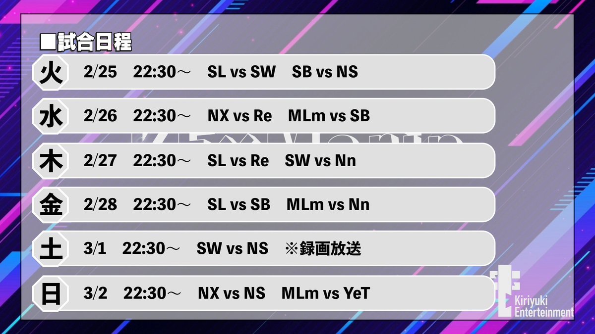 KE_IdentityV's tweet photo. KE × Marin Interleague Match Day1
⚔️本日の対戦予定
⚔️ SoLuna vs still water
📺 YouTube
https://t.co/3yfDCMVNtG
📺TikTok
https://t.co/mjq5M2KRa9
⚔️ SIXBRIDE vs Nova Strike
📺 YouTube
https://t.co/0sBn86kVM0
#第五人格 #KE #KE交流戦 https://t.co/huNdV3R4EU