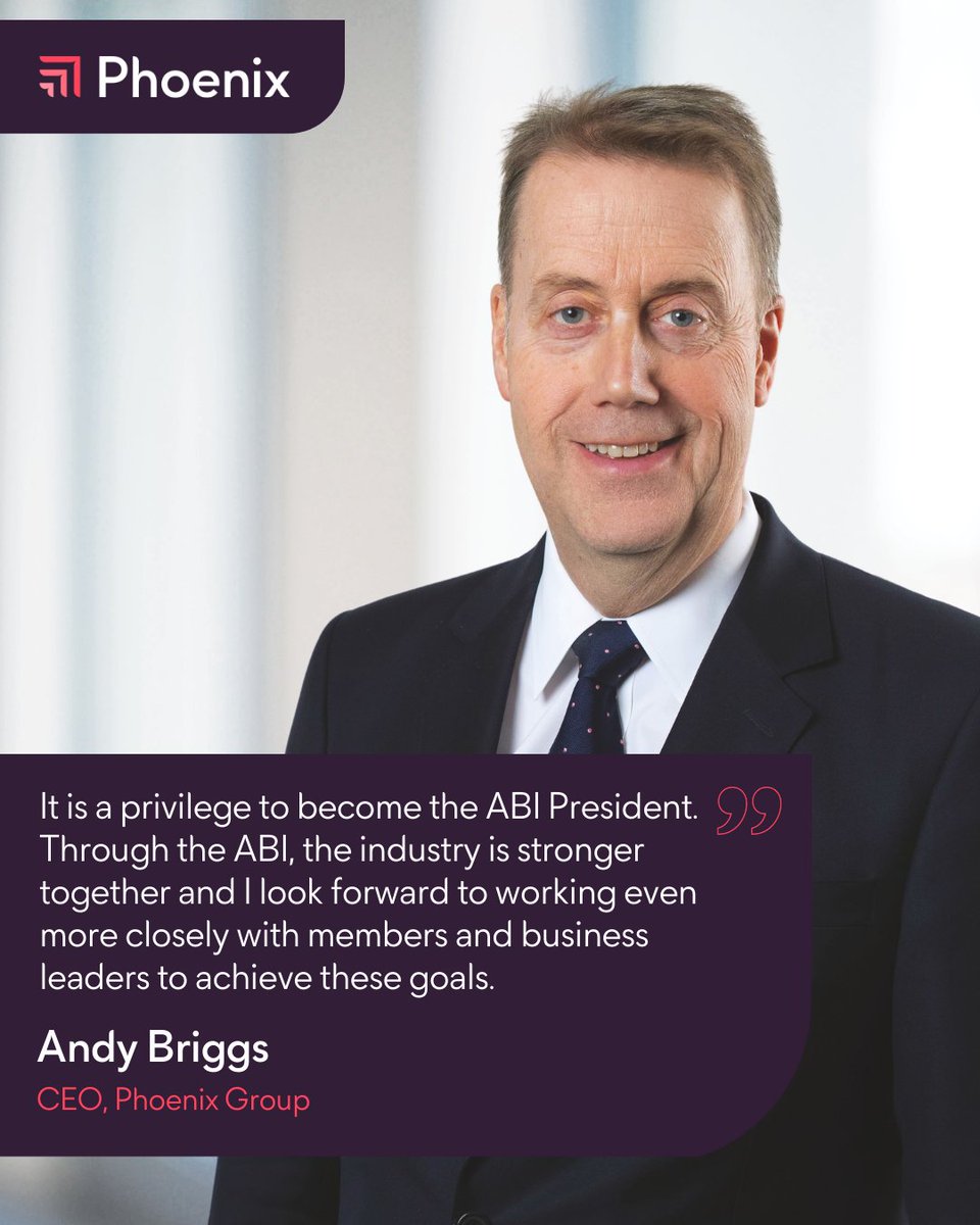 PRESS: With immediate effect, Phoenix Group CEO Andy Briggs becomes ABI President and will hold the role for the next two years &gt; spr.ly/6014LuFkp