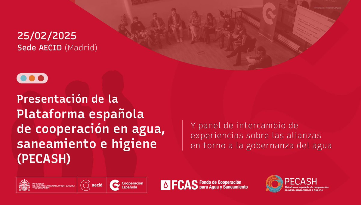iAgua's tweet photo. 📢 ¡EN DIRECTO! Sigue el lanzamiento de #PECASH en streaming en la portada de https://t.co/5pfJCg2V9b 💧

🌍 Una plataforma clave para impulsar la cooperación en agua, saneamiento e higiene, liderada por @AECID_es.

🔴 Conéctate ahora: https://t.co/5pfJCg2V9b https://t.co/fVR8l6C2J6