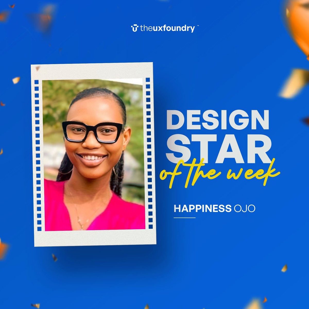 The UX Foundry (@uxfoundryng) on Twitter photo This week our spotlight shines on Ojo Happiness 
We celebrate happiness for her creativity, precision, and dedication.
Congratulations Happiness 👏
We look forward to seeing more of your incredible work!🎉
#uxfoundry #designeroftheweek #designstar #designer This week our spotlight shines on Ojo Happiness 
We celebrate happiness for her creativity, precision, and dedication.
Congratulations Happiness 👏
We look forward to seeing more of your incredible work!🎉
#uxfoundry #designeroftheweek #designstar #designer